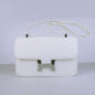Luxury Hermes Constance 28Cm Togo Leather Bag White Silver