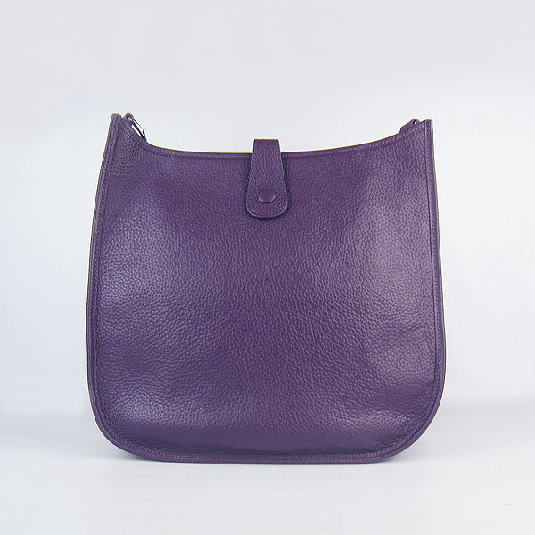 Luxury Hermes Evelyne I Handbag Purple Silver