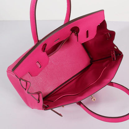 Luxury Hermes 30Cm Birkin Bag Epsom Leather With Strap Rose Tyrien Gold