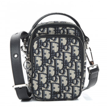 Christian Dior Zip Around Crossbody Pouch Oblique Canvas Mini