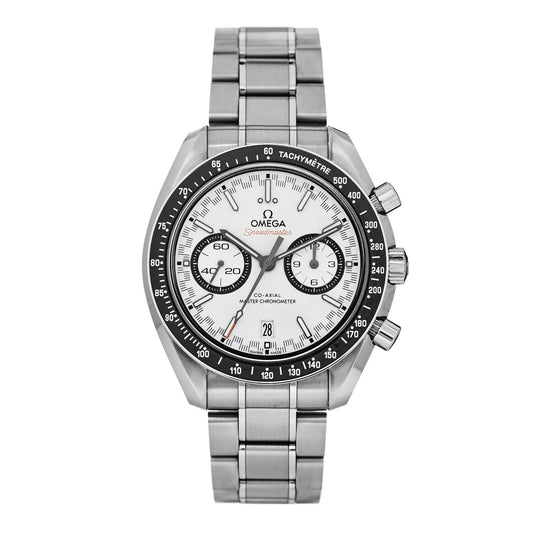Stainless Steel 44mm Speedmaster Racing Co-Axial Master Chronometer Chronograph Automatic Watch White 329.30.44.51.04.001
