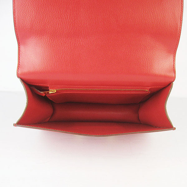 Luxury Hermes Constance Cowskin Leather Bag Red Golden