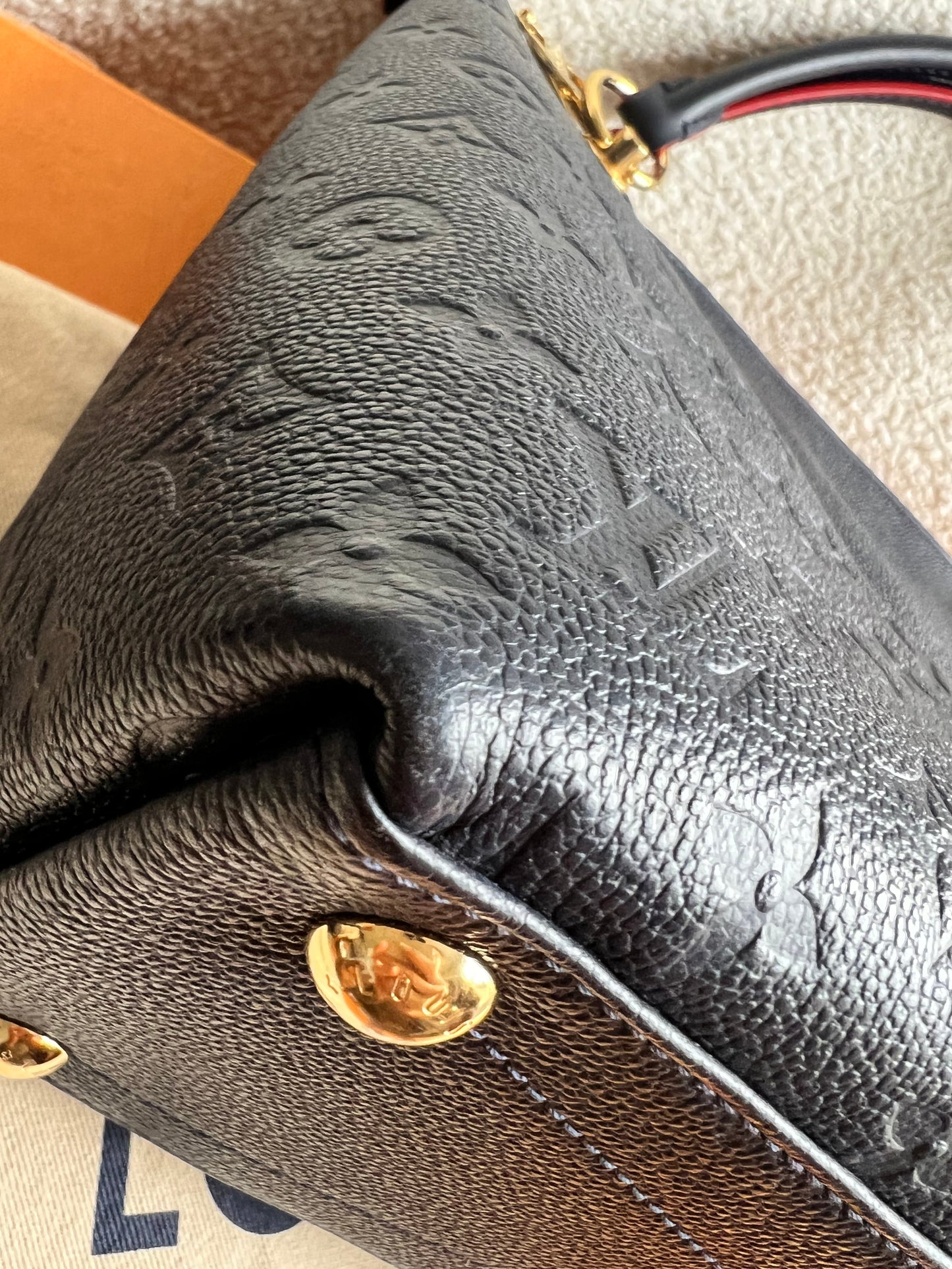 Louis Vuitton V Tote MM Navy Empreinte (RRP £2,390)