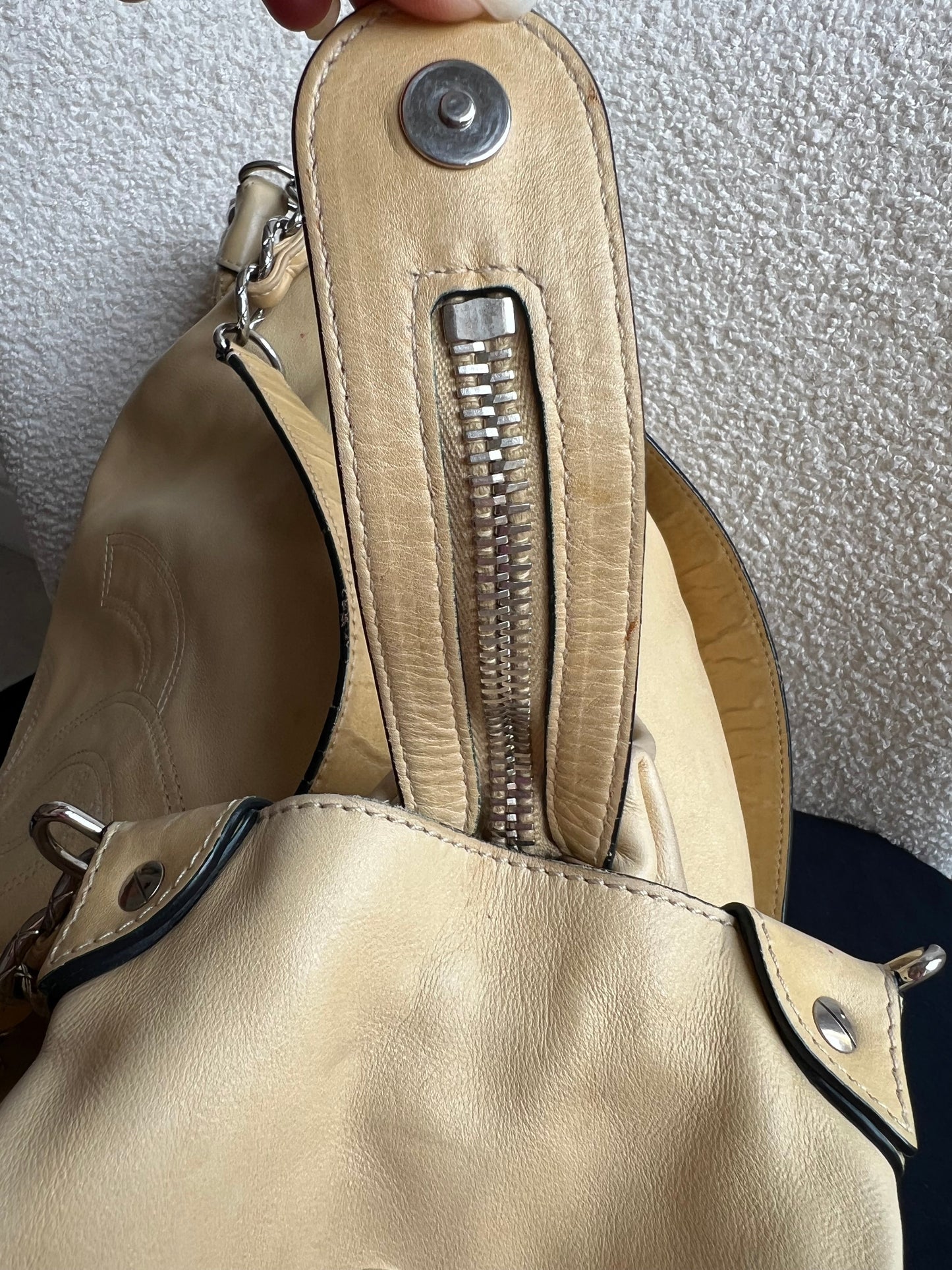 Chanel Beige Edgy Lambskin Large Hobo