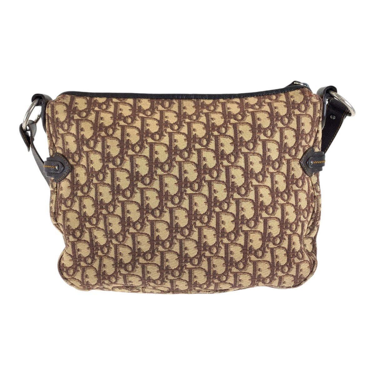 Christian Dior Shoulder Bag Canvas, Leather Beige Brown SilverMetal Shoulder Bag Messenger bag Trotter Women