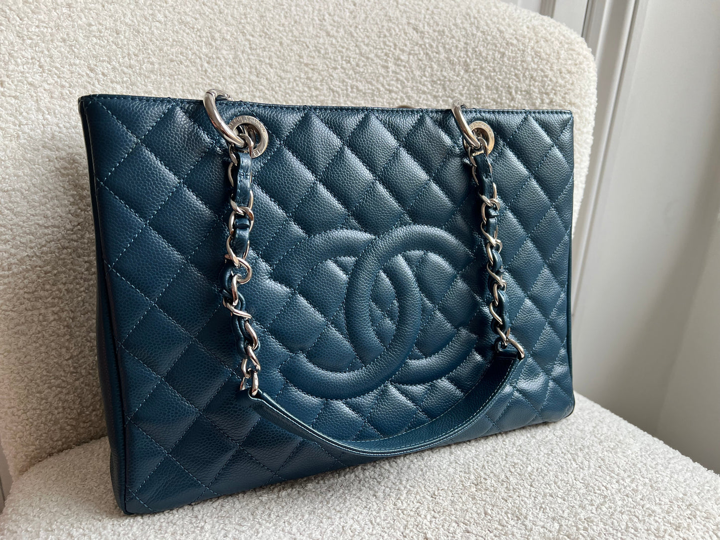 Chanel Dark Blue Blue Caviar Grand Shopper Tote (GST)