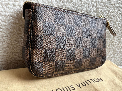 Louis Vuitton Limited Edition Trunks and Locks Mini Pochette Accessoires in Damier Ebene