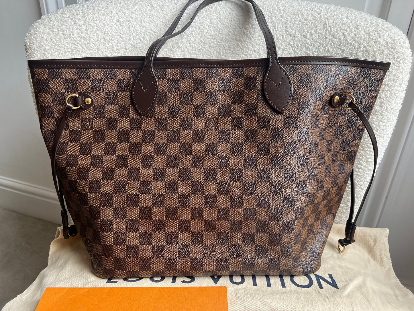 Louis Vuitton Neverfull MM Damier Ebene Rose Ballerine (RRP £1430)