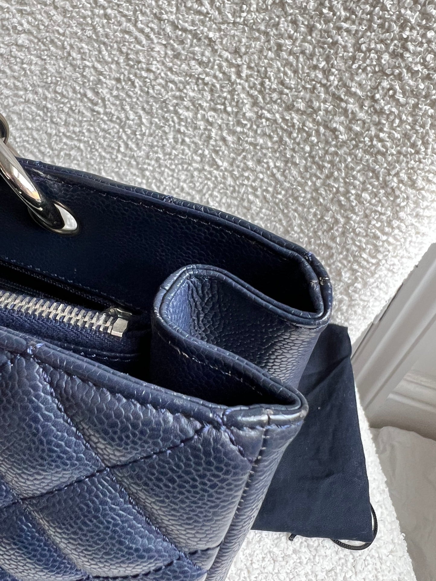 Chanel Navy Blue Caviar Grand Shopper Tote (GST)
