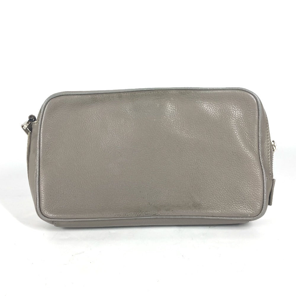 Dior business bag leather gray Pouch logo mens