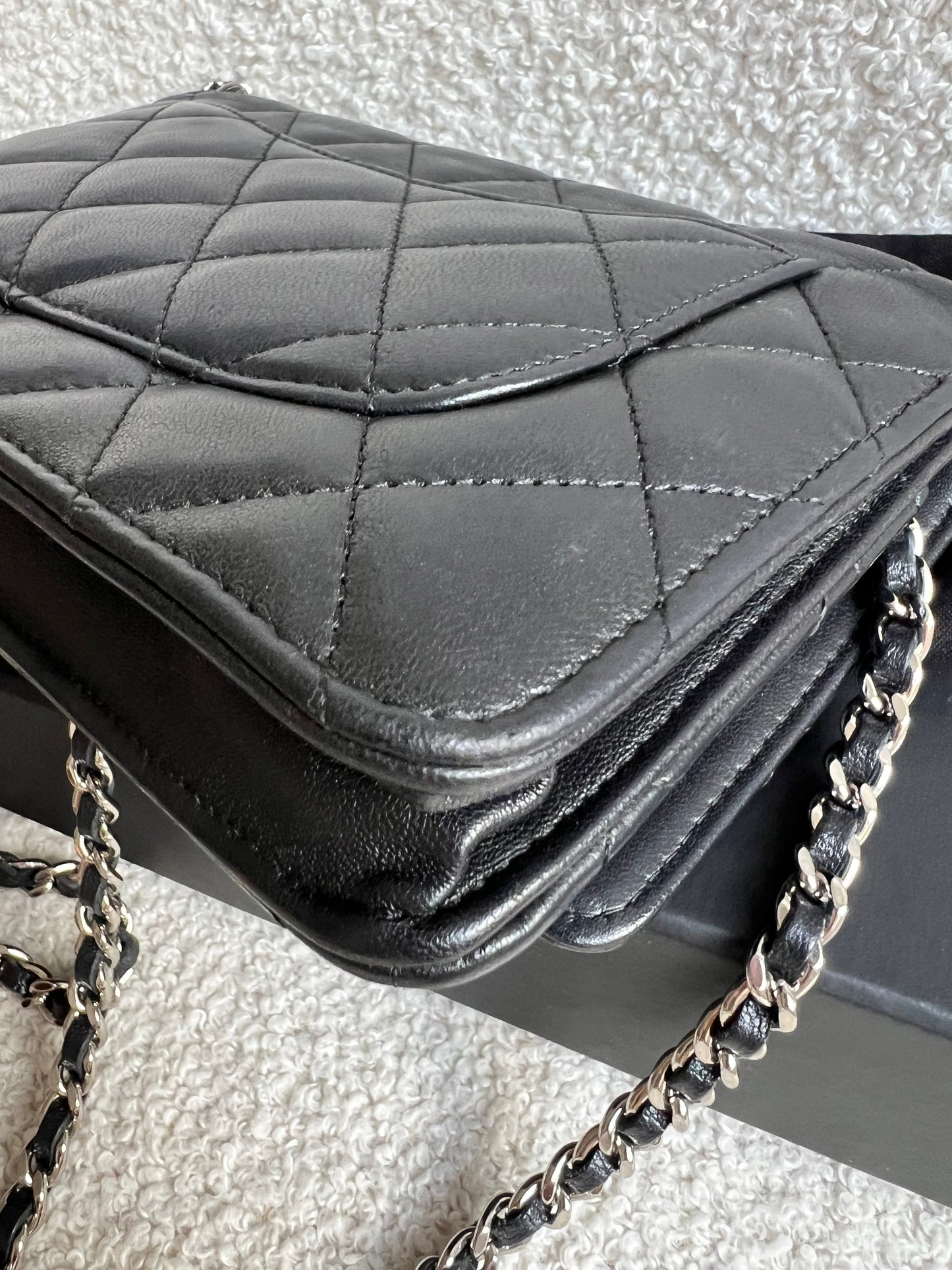 Chanel Wallet on Chain in Black Lambskin Silver Hardware (RRP £2,930)
