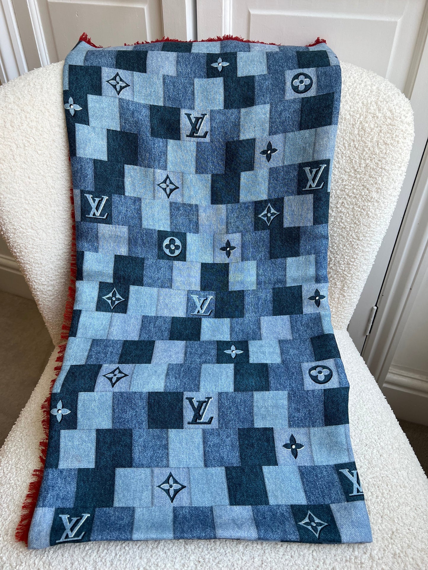Louis Vuitton Monogram Denim Check Shawl (RRP £550)