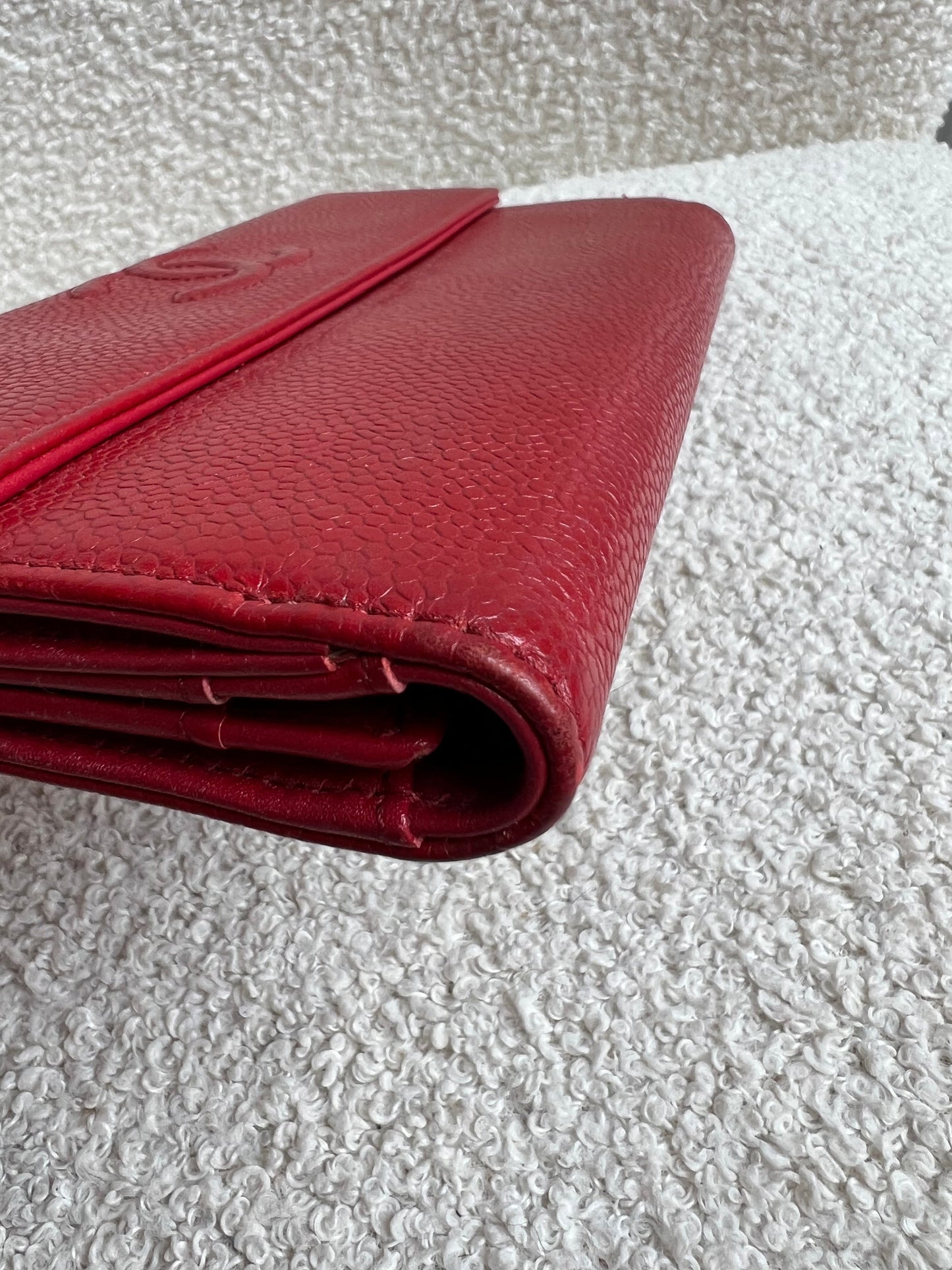 Chanel Red Caviar Timeless Large Flap Wallet