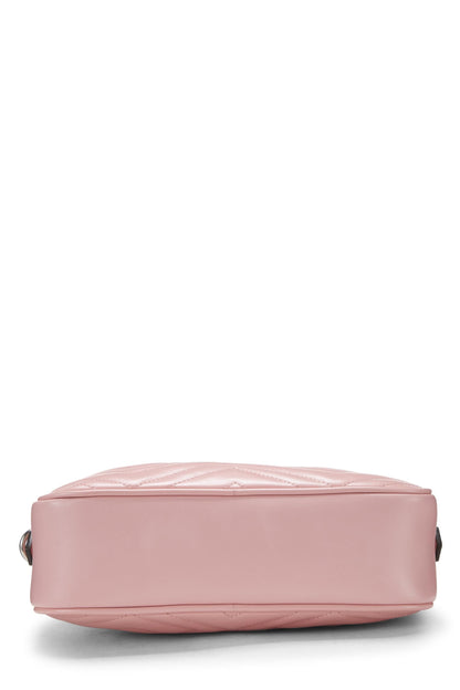 Gucci,  Pink Leather GG Marmont Crossbody Bag Small, Pink