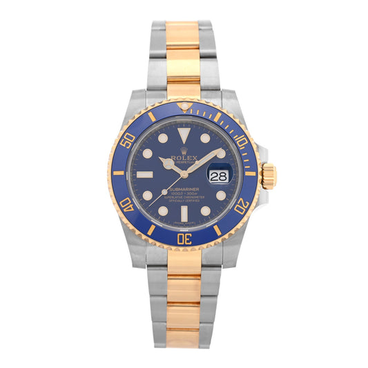 Stainless Steel 18K Yellow Gold 40mm Submariner Date Watch Royal Blue 116613LB