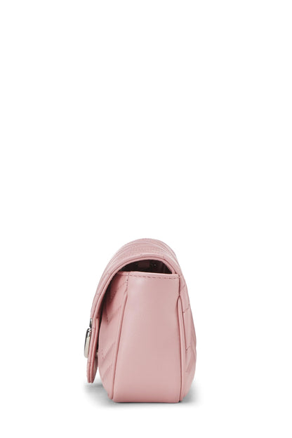 Gucci,  Pink Leather Marmont Crossbody Super Mini, Pink