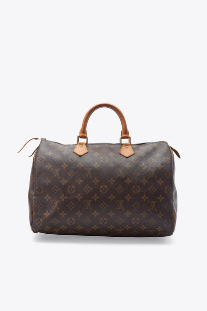 Louis Vuitton 35 Speedy Bag In Brown Monogram Coated Canvas