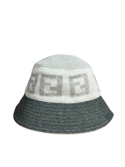 Fendi Grey FF Woven Bucket Hat