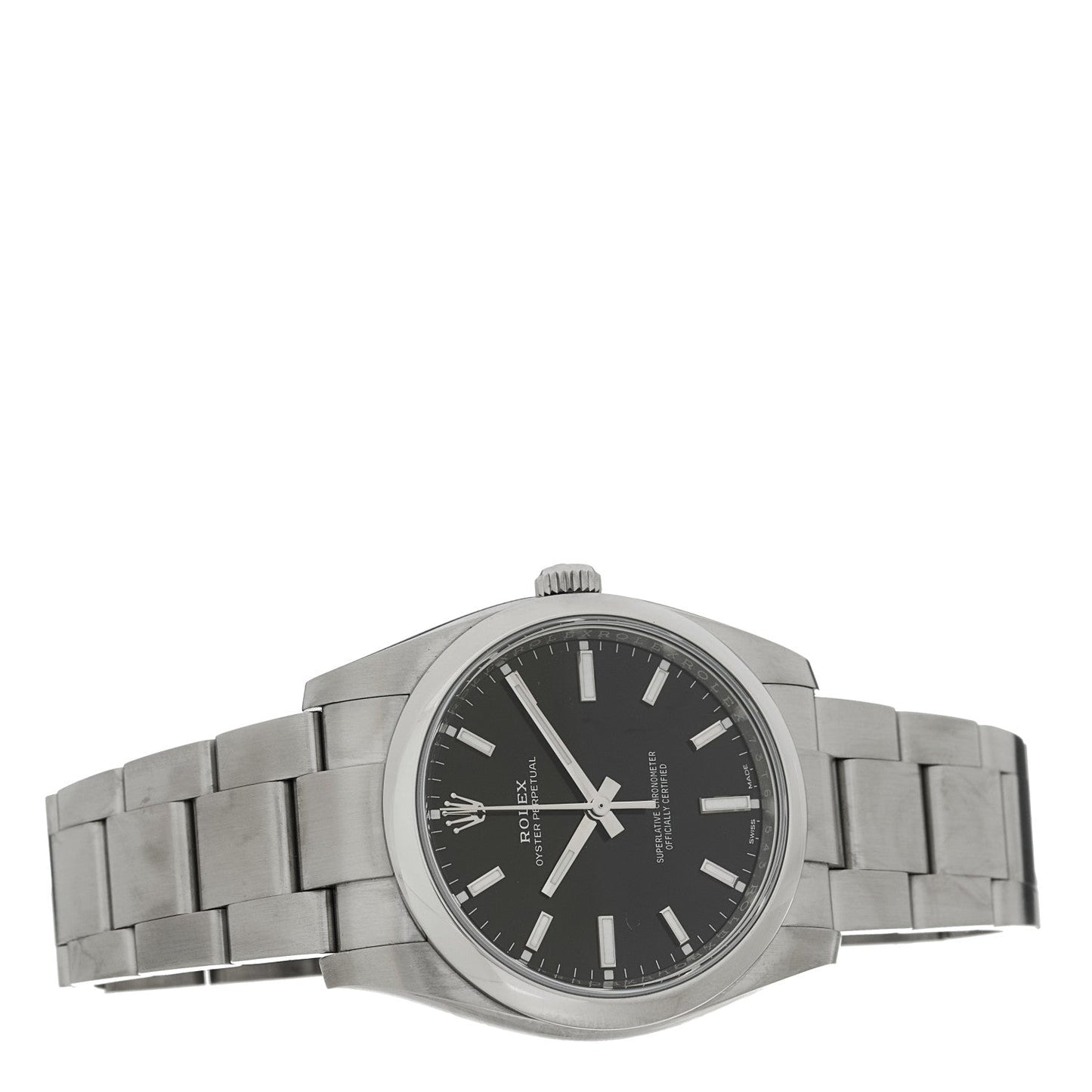 Stainless Steel 34mm Oyster Perpetual Watch Black 114200