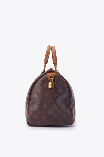 Louis Vuitton 30 Speedy Bag In Brown Monogram Coated Canvas