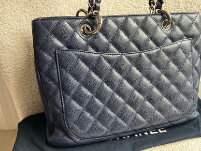 Chanel Navy Blue Caviar Grand Shopper Tote (GST)