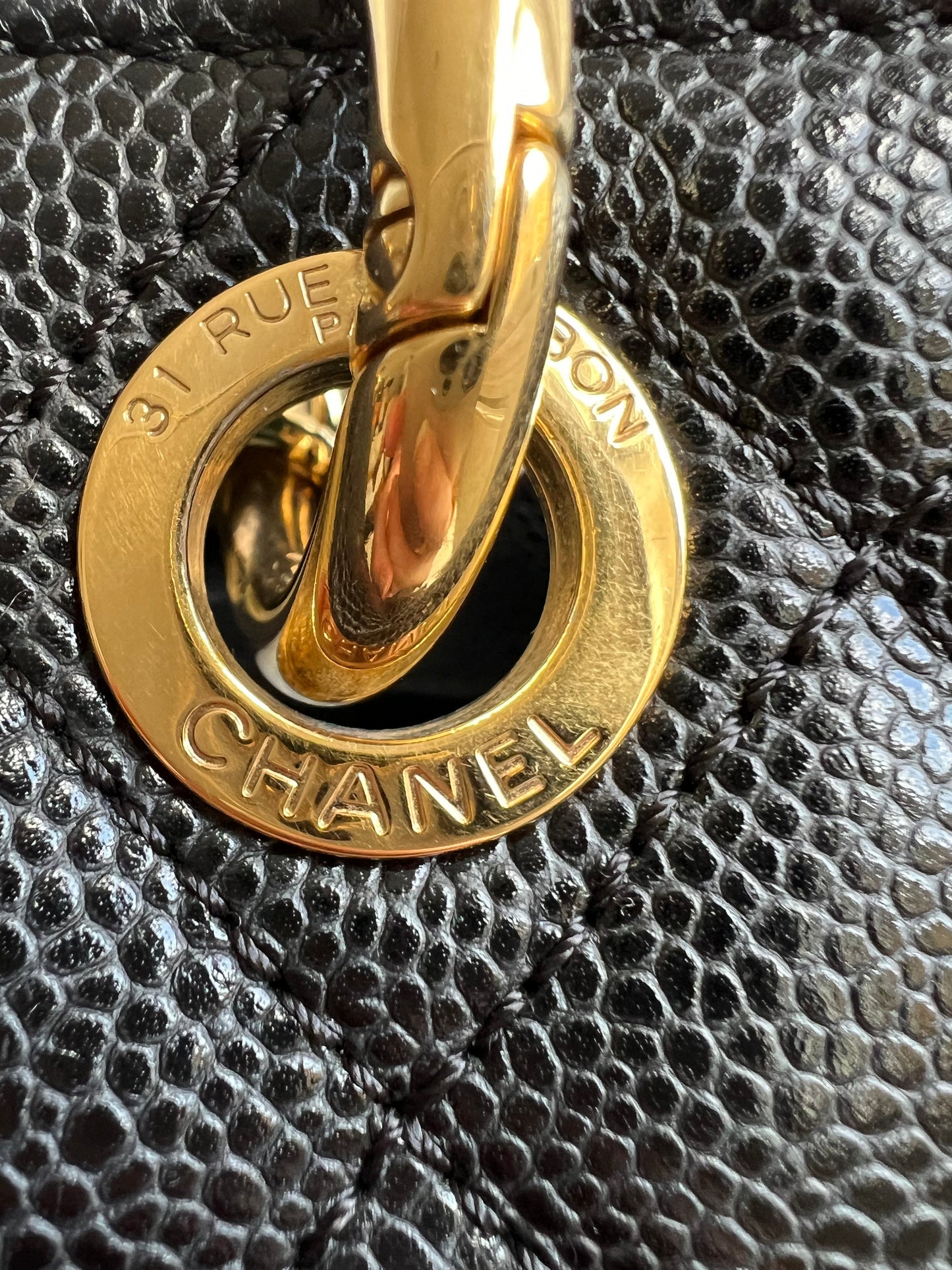 Chanel Black Caviar Grand Shopper Tote Gold Hardware (GST)