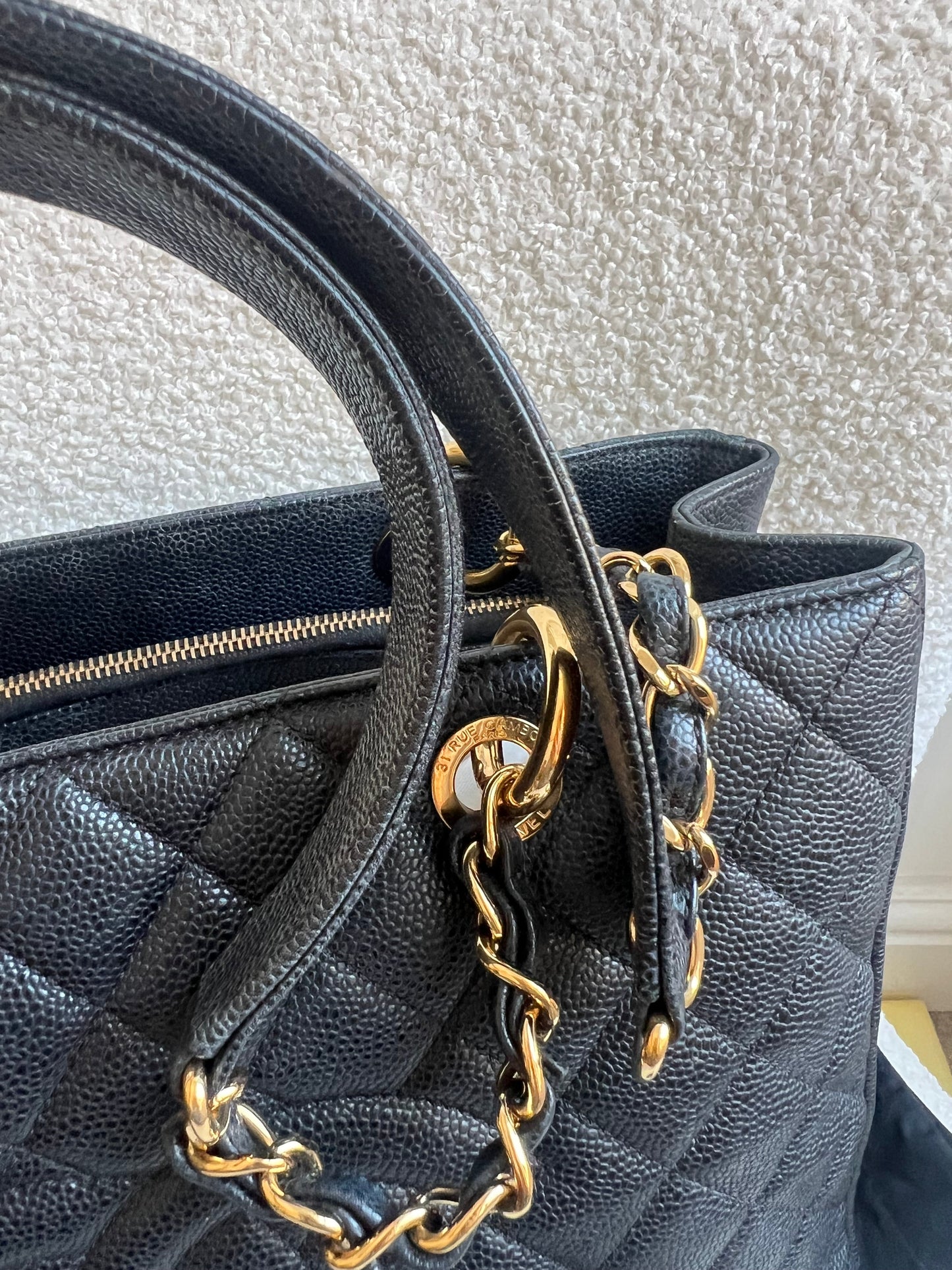 Chanel Black Caviar Grand Shopper Tote Gold Hardware (GST)