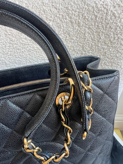 Chanel Black Caviar Grand Shopper Tote Gold Hardware (GST)
