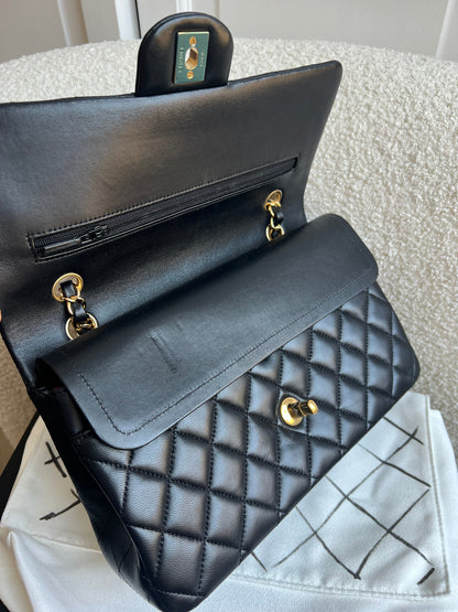 Chanel Medium Classic Flap in Black Lambskin Gold hardware (RRP £9090)
