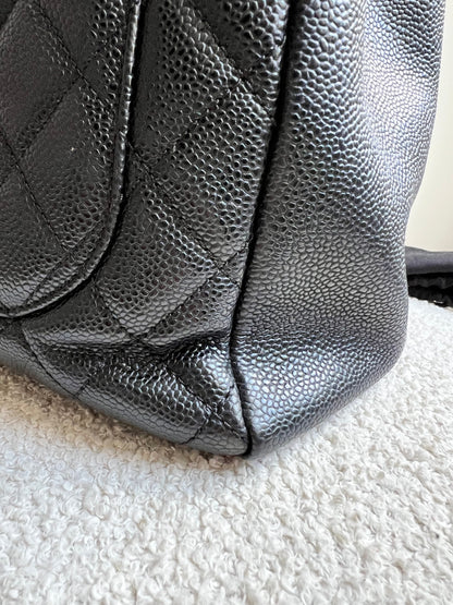 Chanel Black Caviar Grand Shopper Tote (GST) Silver Hardware
