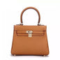 Luxury Hermes Kelly 25Cm Togo Leather Bag Light Coffee Gold