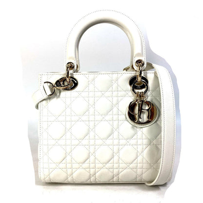 Dior Handbag M0565ONGE_M030 lambskin white LADY DIOR Lady Dior Canage Women