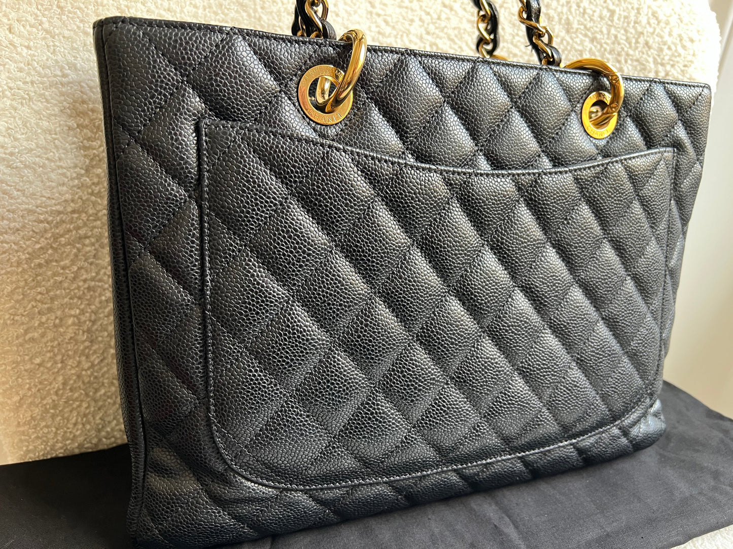 Chanel Black Caviar Grand Shopper Tote Gold Hardware (GST)