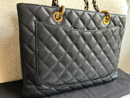 Chanel Black Caviar Grand Shopper Tote Gold Hardware (GST)