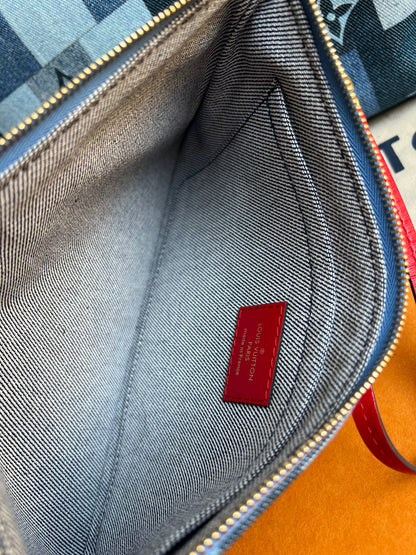Louis Vuitton Neverfull MM Denim Rouge Patchwork
