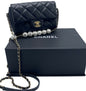 Chanel 2020 My Precious Pearls Black Lambskin Quilted Small Flap Bag Ghw