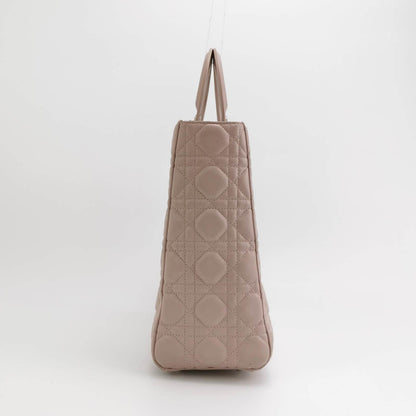 Lady Dior 2012 Large Bag Pink Lambskin Cannage Leather