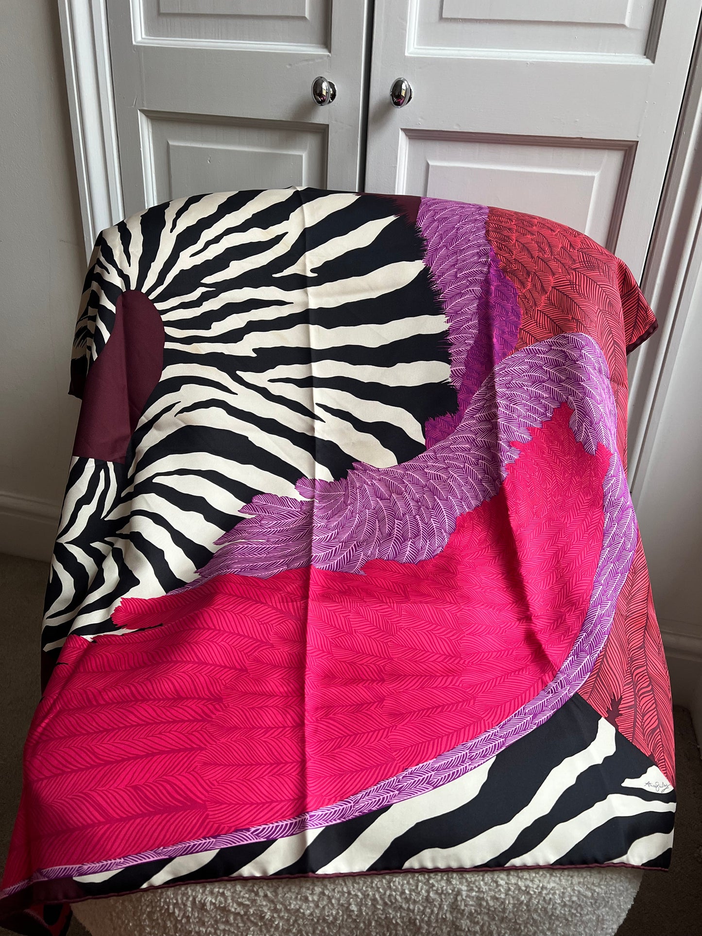 Hermès silk scarf Zebra Pegasus