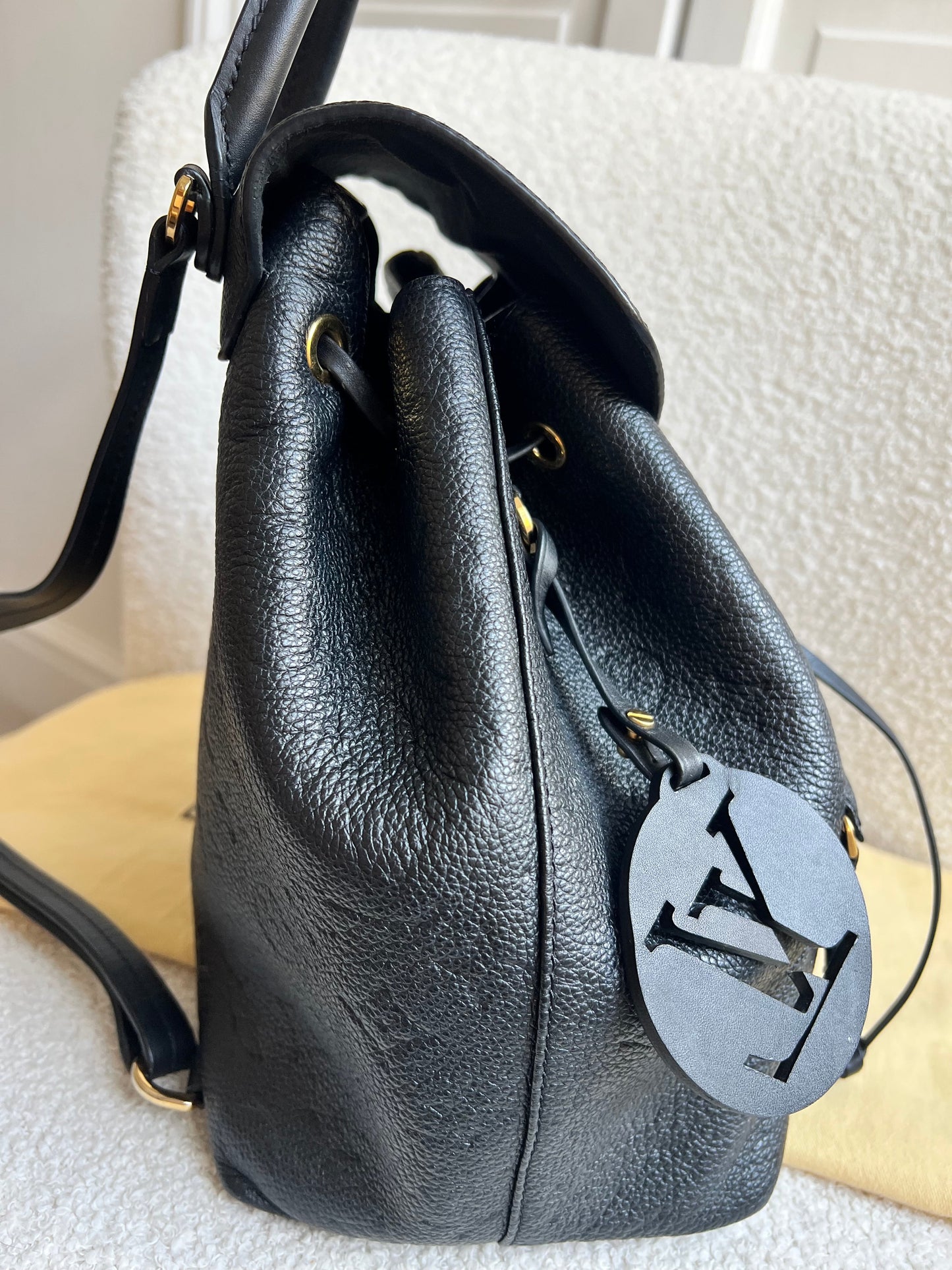 Louis Vuitton Montsouris Backpack Black Empreinte