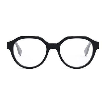 Fendi Eyeglasses Oval Full Rim, Black Frame and Clear Demo Lenses Lens FE50049I001
