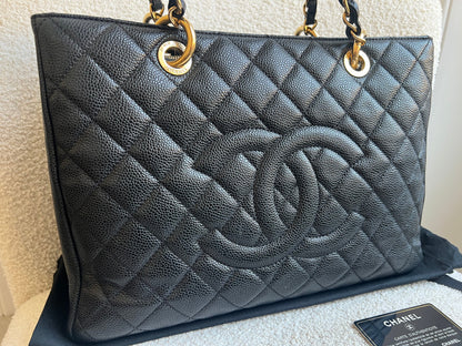 Chanel Black Caviar Grand Shopper Tote Gold Hardware (GST)