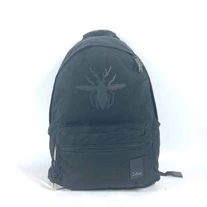 Dior Backpack Nylon black Bee bee logo unisex(Unisex)
