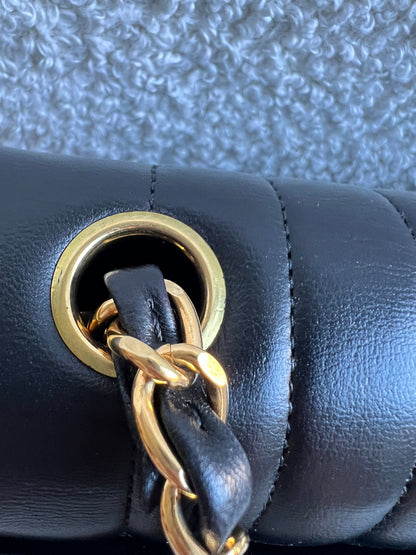 Chanel Medium Black Vertical Quilted Lambskin Vintage Classic Flap Bag with 24K gold hardware