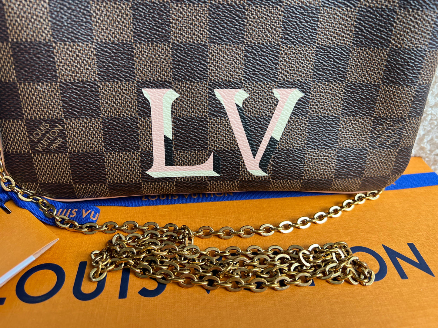 Louis Vuitton “LV” Double Pochette Damier Ebene