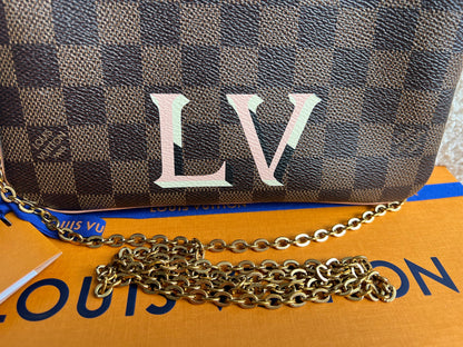 Louis Vuitton “LV” Double Pochette Damier Ebene