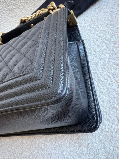 Chanel Black Caviar Medium Boy Bag (RRP £5800)
