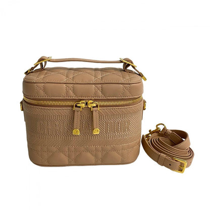 Dior Shoulder Bag leather beige Travel Small Vanity
