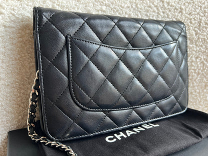 Chanel Wallet on Chain in Black Lambskin Silver Hardware (RRP £2,930)