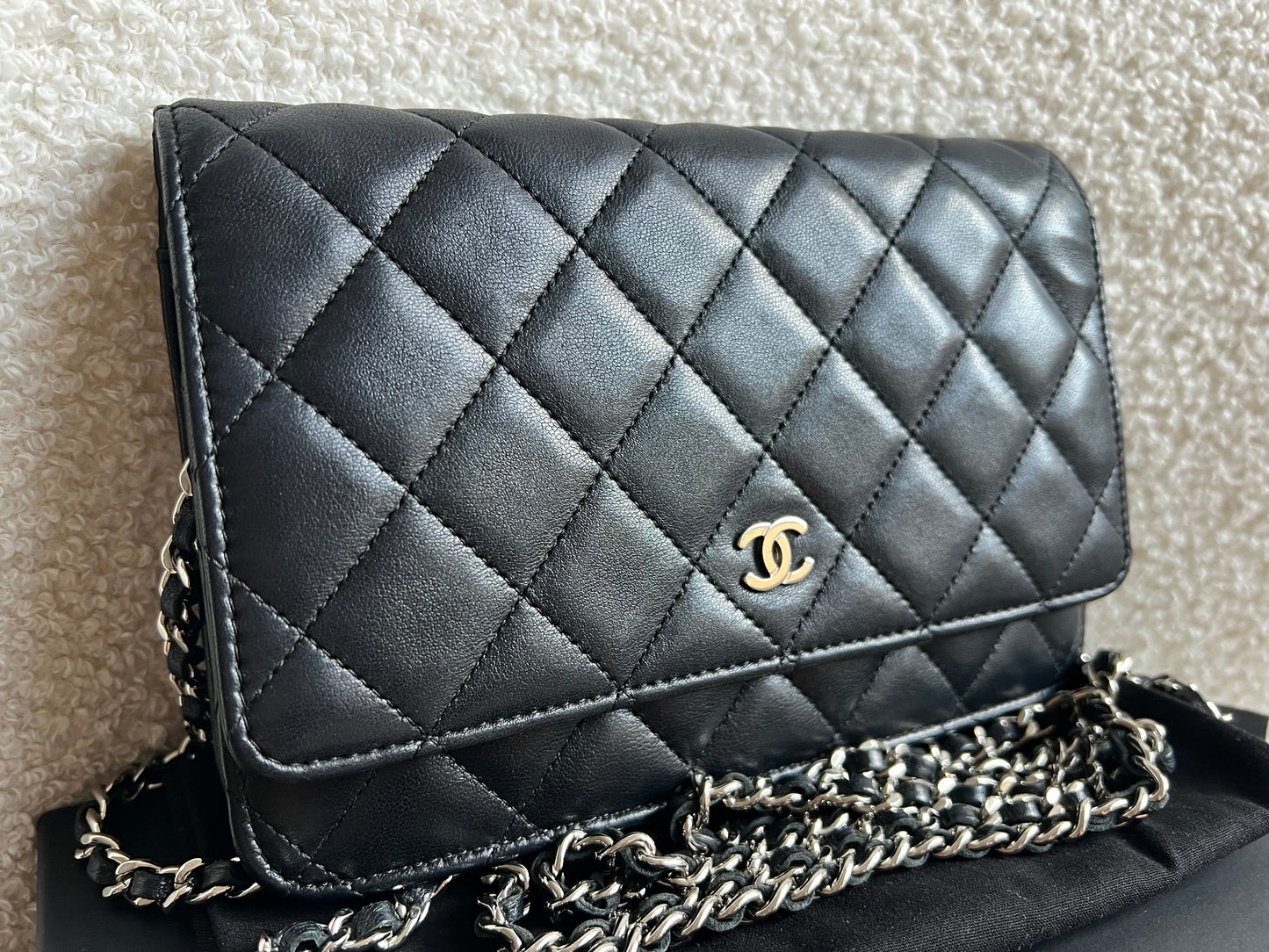 Chanel Wallet on Chain in Black Lambskin Silver Hardware (RRP £2,930)