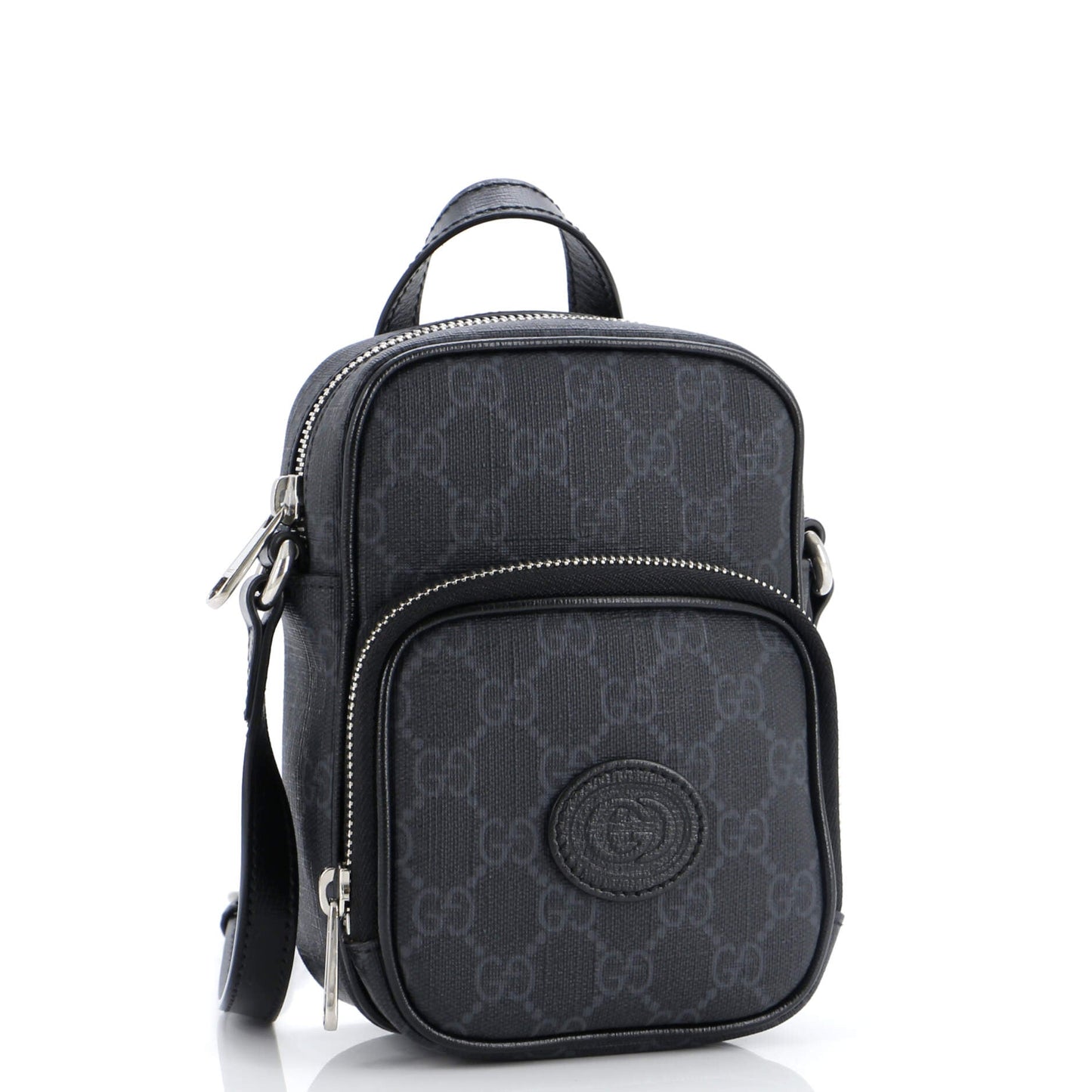 Interlocking G Patch Top Handle Crossbody Bag GG Coated Canvas Mini
